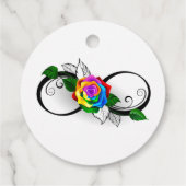 Unendlichkeitssymbol mit Rainbow-Rose Geschenkanhänger (Rückseite)