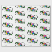 Unendlichkeitssymbol mit Rainbow-Rose Geschenkpapier (Flach)