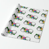 Unendlichkeitssymbol mit Rainbow-Rose Geschenkpapier (Ungerollt)