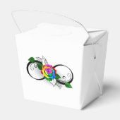 Unendlichkeitssymbol mit Rainbow-Rose Geschenkschachtel (Rückseite)