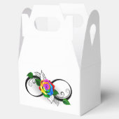 Unendlichkeitssymbol mit Rainbow-Rose Geschenkschachtel (Geöffnet)