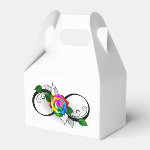 Unendlichkeitssymbol mit Rainbow-Rose Geschenkschachtel