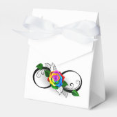 Unendlichkeitssymbol mit Rainbow-Rose Geschenkschachtel (Vorderseite)
