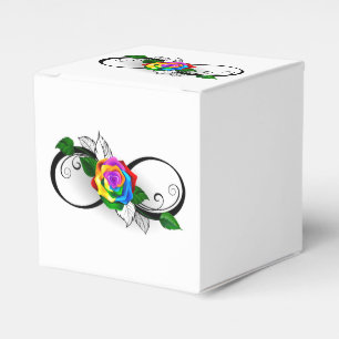 Unendlichkeitssymbol mit Rainbow-Rose Geschenkschachtel