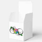 Unendlichkeitssymbol mit Rainbow-Rose Geschenkschachtel (Geöffnet)