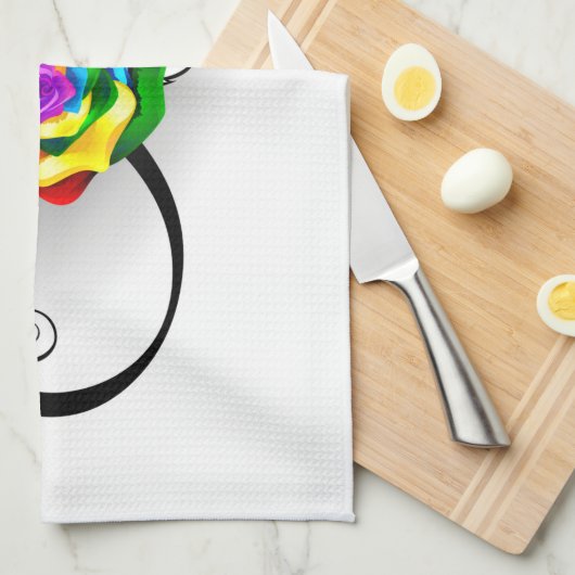 Unendlichkeitssymbol mit Rainbow-Rose Geschirrtuch (Viertel Falte)