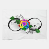 Unendlichkeitssymbol mit Rainbow-Rose Geschirrtuch (Horizontal)