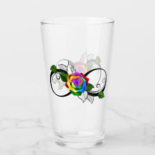 Unendlichkeitssymbol mit Rainbow-Rose Glas