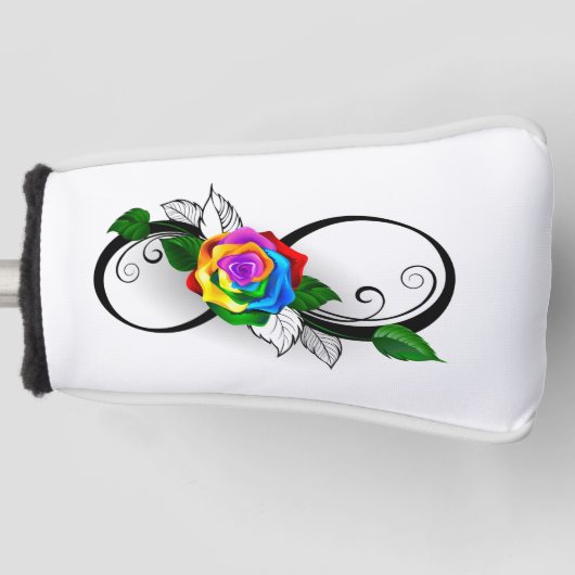 Unendlichkeitssymbol mit Rainbow-Rose Golf Headcover (Vorderseite)