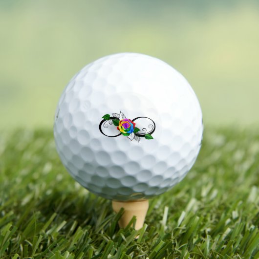 Unendlichkeitssymbol mit Rainbow-Rose Golfball (Insitu T-Shirt)