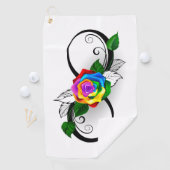 Unendlichkeitssymbol mit Rainbow-Rose Golfhandtuch (Insitu)