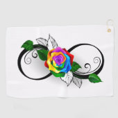 Unendlichkeitssymbol mit Rainbow-Rose Golfhandtuch (Horizontal)