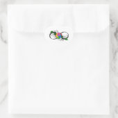Unendlichkeitssymbol mit Rainbow-Rose Herz-Aufkleber (Tasche)
