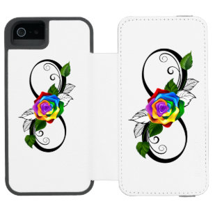 Unendlichkeitssymbol mit Rainbow-Rose Incipio Watson™ iPhone 5 Geldbörsen Hülle