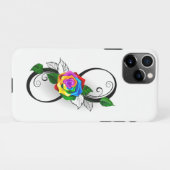 Unendlichkeitssymbol mit Rainbow-Rose iPhone Hülle (Rückseite (Horizontal))