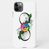 Unendlichkeitssymbol mit Rainbow-Rose iPhone Hülle (Rückseite)