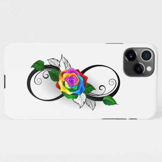 Unendlichkeitssymbol mit Rainbow-Rose iPhone Hülle (Rückseite (Horizontal))