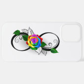 Unendlichkeitssymbol mit Rainbow-Rose iPhone Hülle (Hinten horizontal)