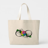 Unendlichkeitssymbol mit Rainbow-Rose Jumbo Stoffbeutel (Rückseite)