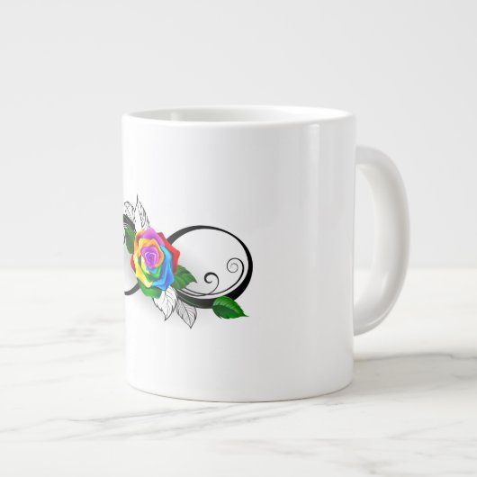 Unendlichkeitssymbol mit Rainbow-Rose Jumbo-Tasse (Vorderseite Rechts)