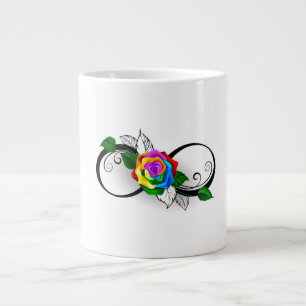 Unendlichkeitssymbol mit Rainbow-Rose Jumbo-Tasse