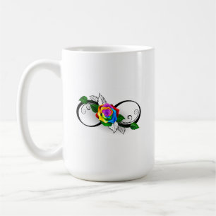 Unendlichkeitssymbol mit Rainbow-Rose Kaffeetasse