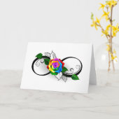 Unendlichkeitssymbol mit Rainbow-Rose Karte (Gelbe Blume)