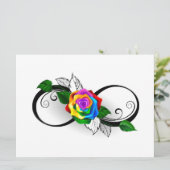 Unendlichkeitssymbol mit Rainbow-Rose Karte (Stehend Vorderseite)