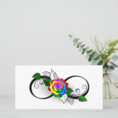 Unendlichkeitssymbol mit Rainbow-Rose Karte (Stehend Vorderseite)