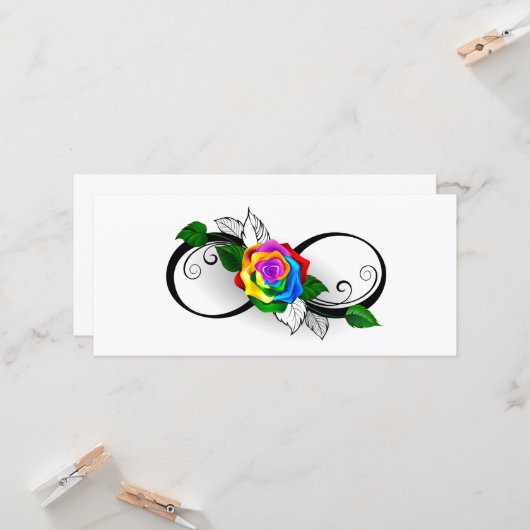 Unendlichkeitssymbol mit Rainbow-Rose Karte (Vorderseite/Rückseite Beispiel)
