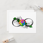 Unendlichkeitssymbol mit Rainbow-Rose Karte (Vorderseite/Rückseite Beispiel)