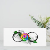 Unendlichkeitssymbol mit Rainbow-Rose Karte (Stehend Vorderseite)