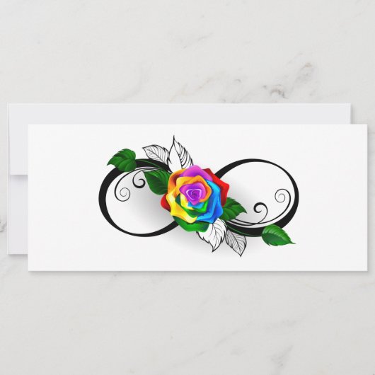 Unendlichkeitssymbol mit Rainbow-Rose Karte (Vorderseite)