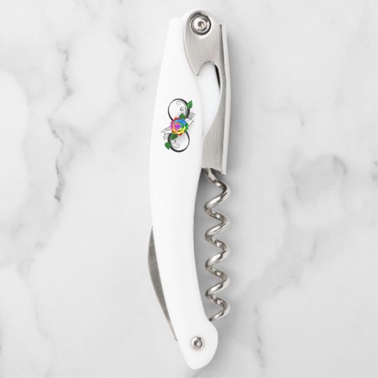 Unendlichkeitssymbol mit Rainbow-Rose Kellnermesser (Rückseite)