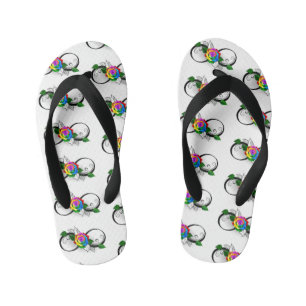 Unendlichkeitssymbol mit Rainbow-Rose Kinderbadesandalen