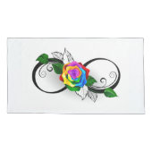 Unendlichkeitssymbol mit Rainbow-Rose Kissenbezug (Rückseite-Links)