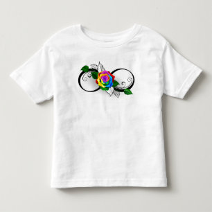 Unendlichkeitssymbol mit Rainbow-Rose Kleinkind T-shirt