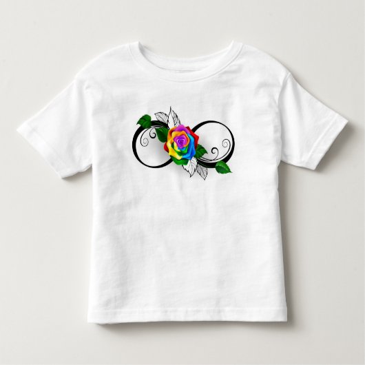 Unendlichkeitssymbol mit Rainbow-Rose Kleinkind T-shirt (Vorderseite)
