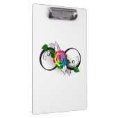 Unendlichkeitssymbol mit Rainbow-Rose Klemmbrett (Rechts)