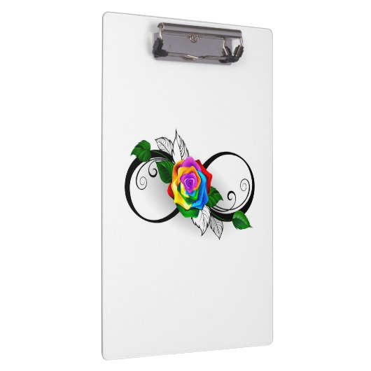 Unendlichkeitssymbol mit Rainbow-Rose Klemmbrett (Rechts)