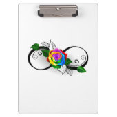 Unendlichkeitssymbol mit Rainbow-Rose Klemmbrett (Vorderseite)
