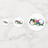 Unendlichkeitssymbol mit Rainbow-Rose Konfetti (Rückseiten)