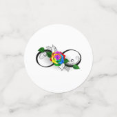Unendlichkeitssymbol mit Rainbow-Rose Konfetti (Klein Vorderseite)