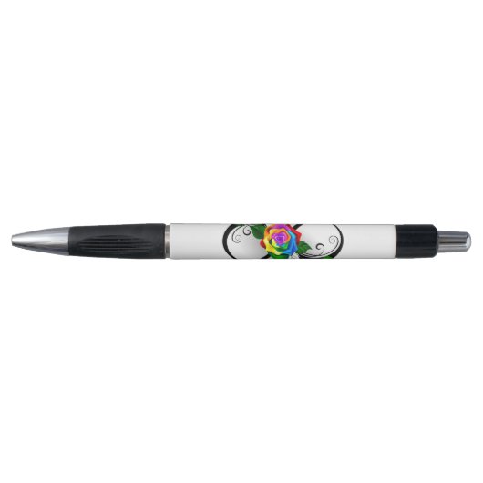 Unendlichkeitssymbol mit Rainbow-Rose Kugelschreiber (Vorderseite)