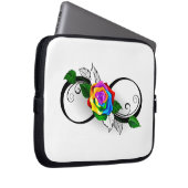 Unendlichkeitssymbol mit Rainbow-Rose Laptopschutzhülle (Vorne Rechts)
