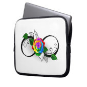 Unendlichkeitssymbol mit Rainbow-Rose Laptopschutzhülle (Vorderseite Links)