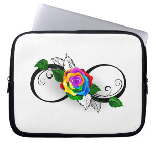Unendlichkeitssymbol mit Rainbow-Rose Laptopschutzhülle