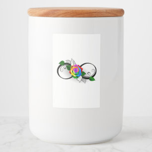 Unendlichkeitssymbol mit Rainbow-Rose Lebensmitteletikett