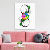 Unendlichkeitssymbol mit Rainbow-Rose Leinwanddruck (Insitu (Wohnzimmer))