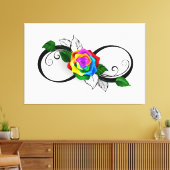 Unendlichkeitssymbol mit Rainbow-Rose Leinwanddruck (Insitu (Wohnzimmer))